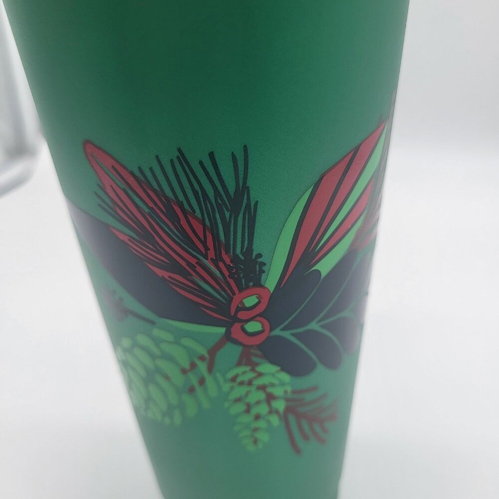 Starbucks Coffee Cold Cup Reusable 2020 Christmas tumbler 24 oz plastic green - Picture 2 of 7